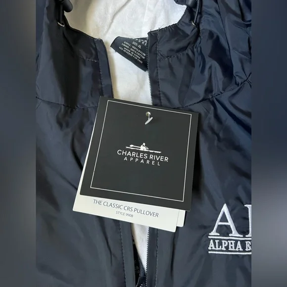 NWT AEPHI Sorority Charles River Apparel hoodie rain jacket wind breaker Sz XL - Picture 4 of 6